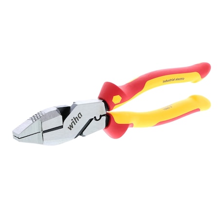 Wiha Insulated Industrial NE Style Linemans Pliers with Crimpers 9.5-in. 32948